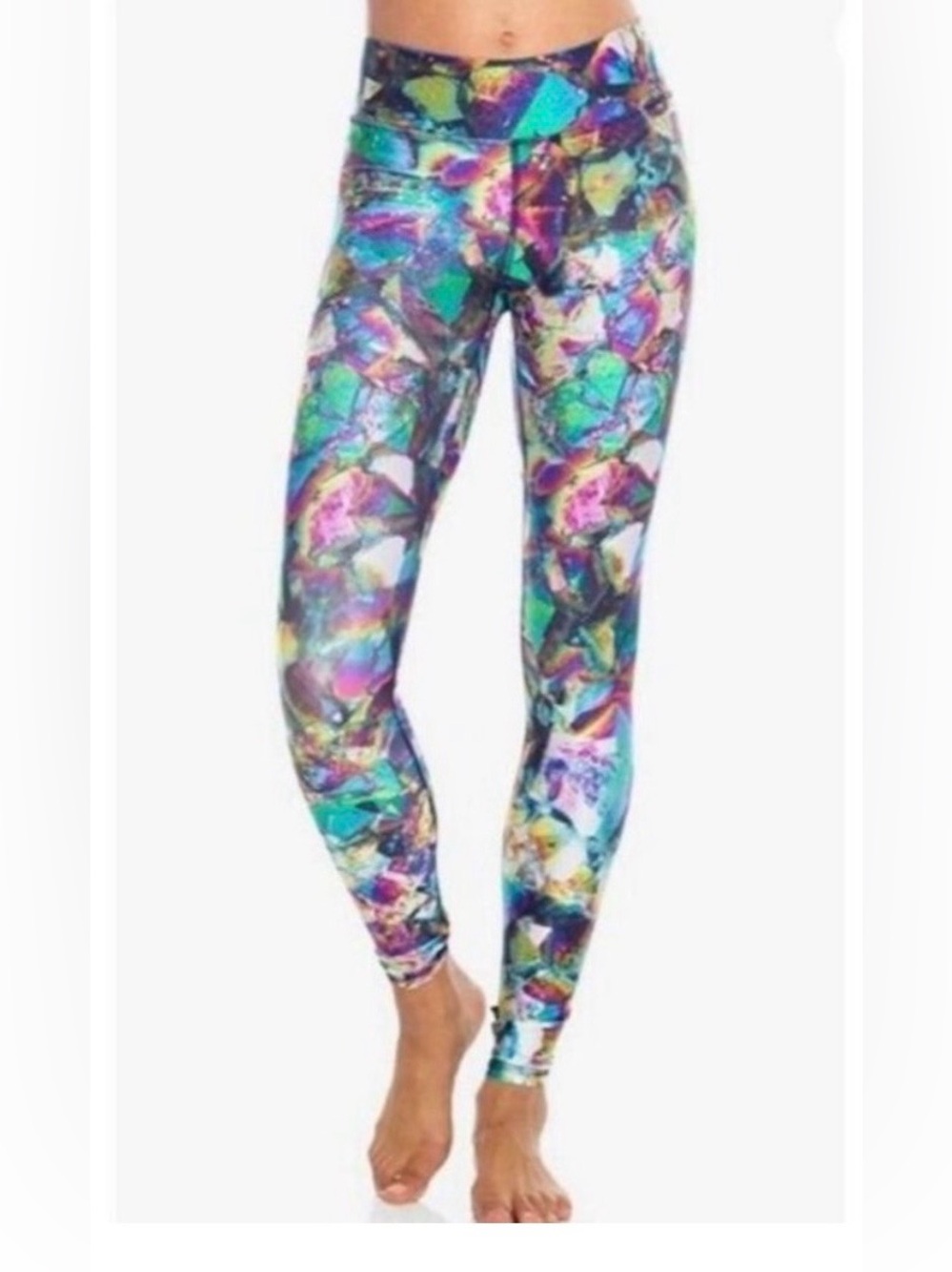 Terez Multicolor Jewel Print Leggings yoga pants activewear leggings S
